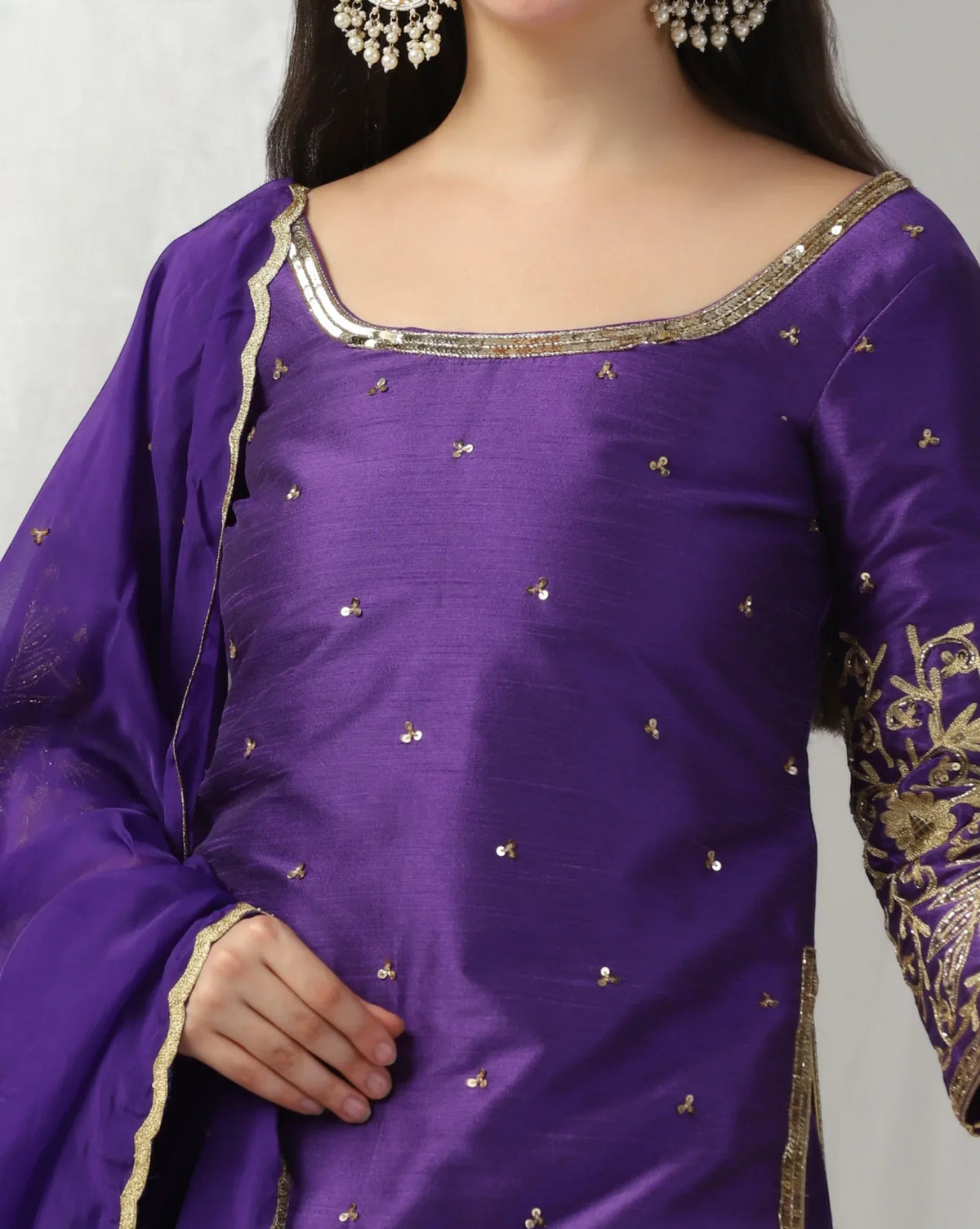 Purple Zari Silk Lehenga