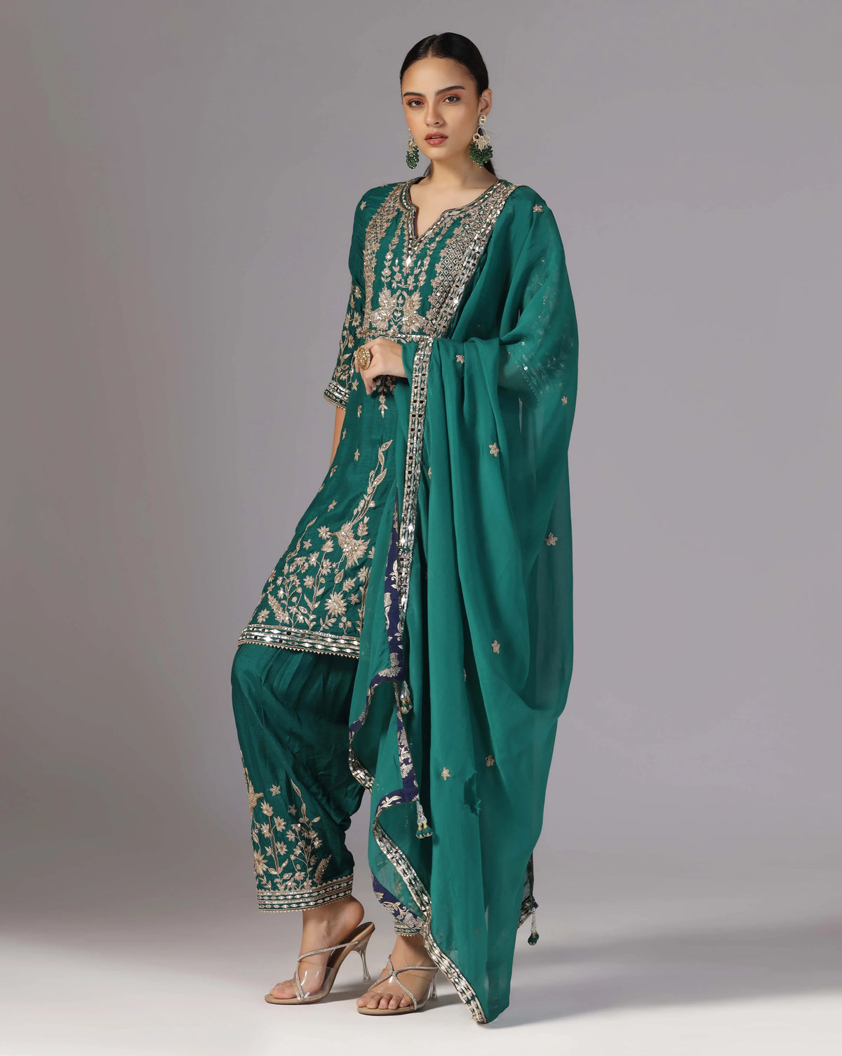 Green Silk Radiance Suit Set