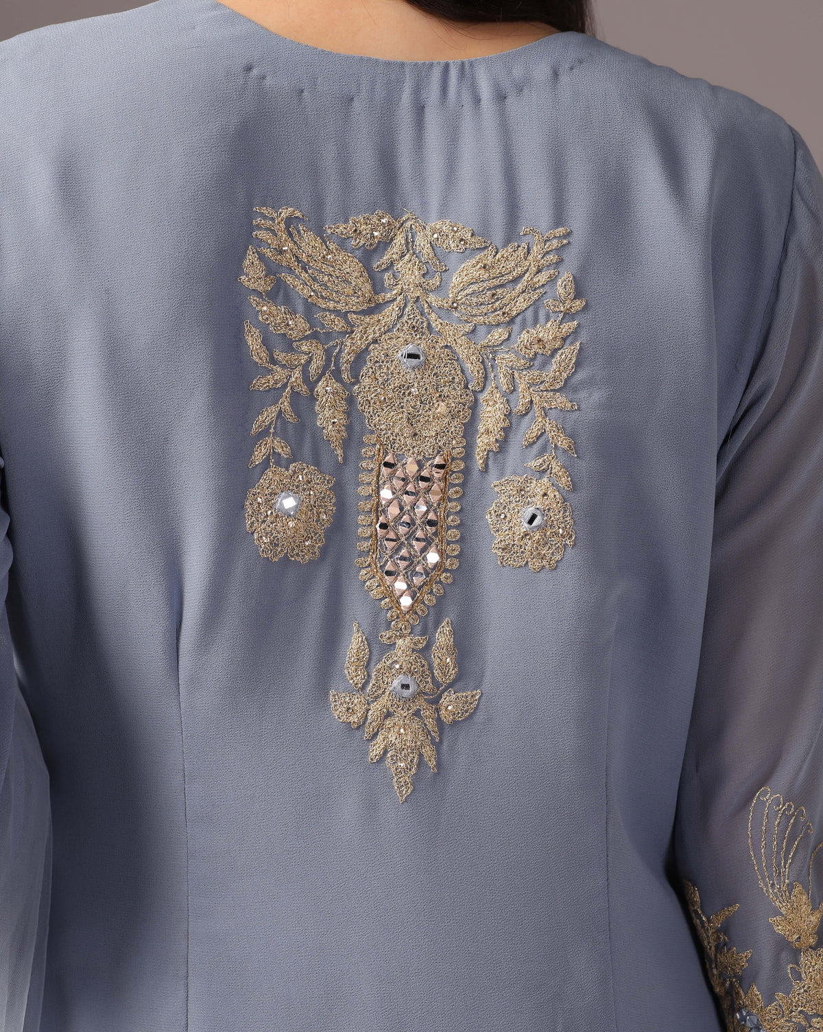 Georgette Grey Sharara Elegance