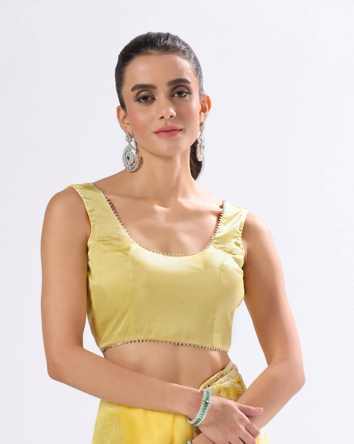 Yellow Georgette Chikankari Saree
