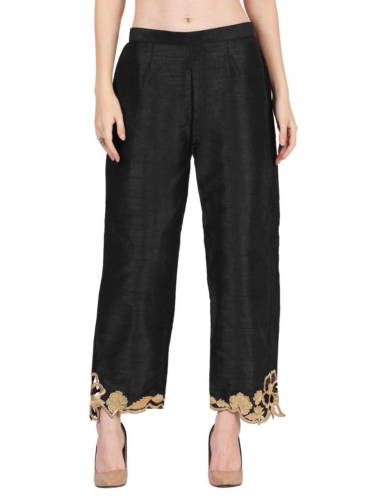 Classic Black Dupion Silk Thread Work Co-ord Set