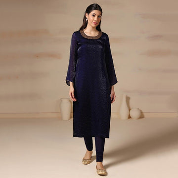 Blue Organza Kurta Set