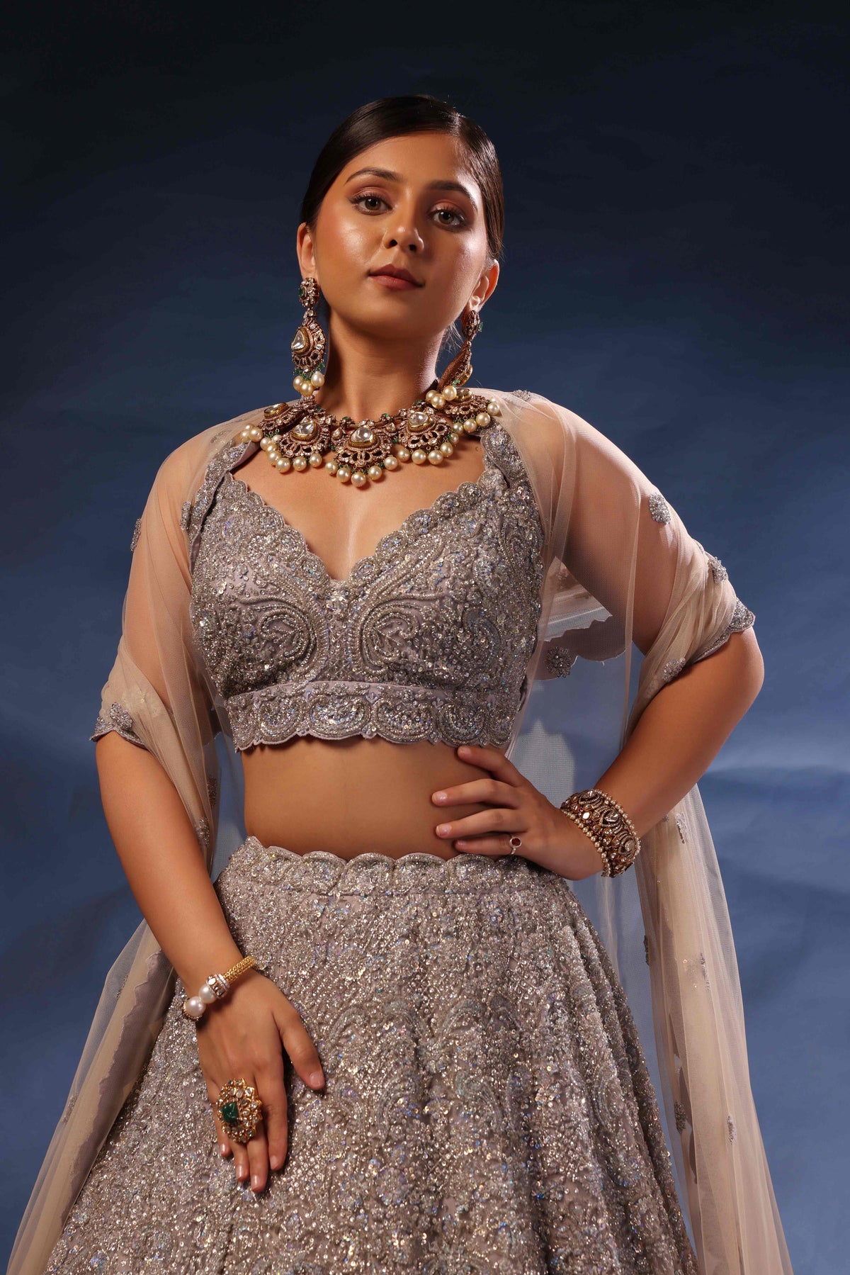 Silver Lehenga Embellishments