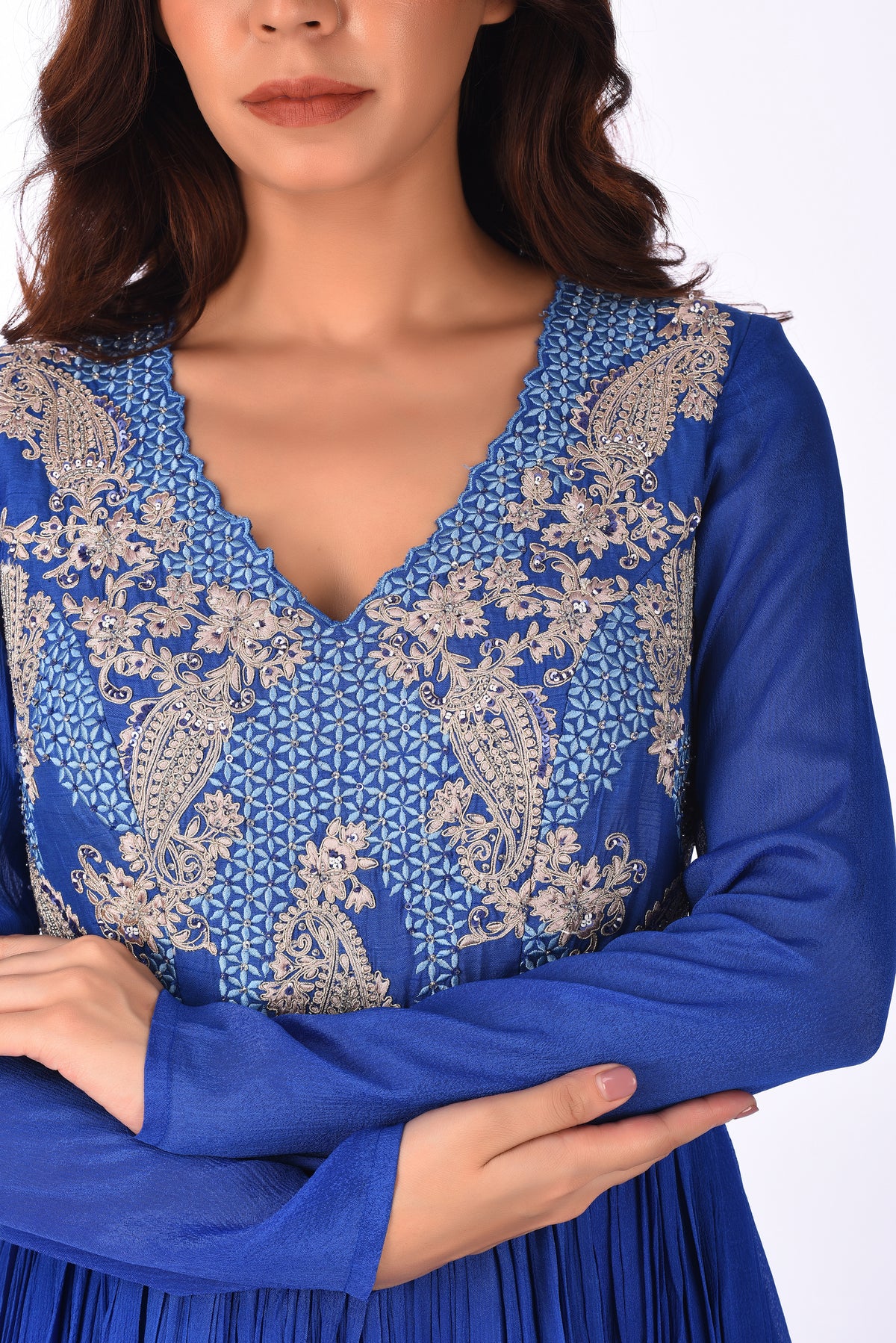 Anarkali Suit Elegant Blue Embroidered Anarkali Set