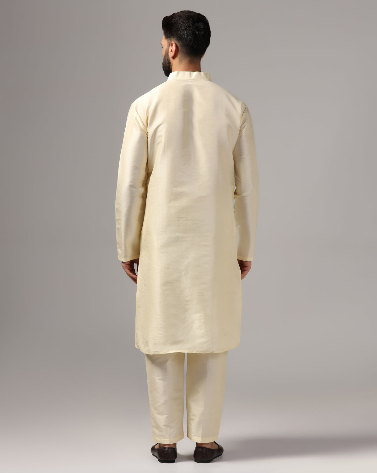 Classic Ivory Dupion Silk Kurta Set