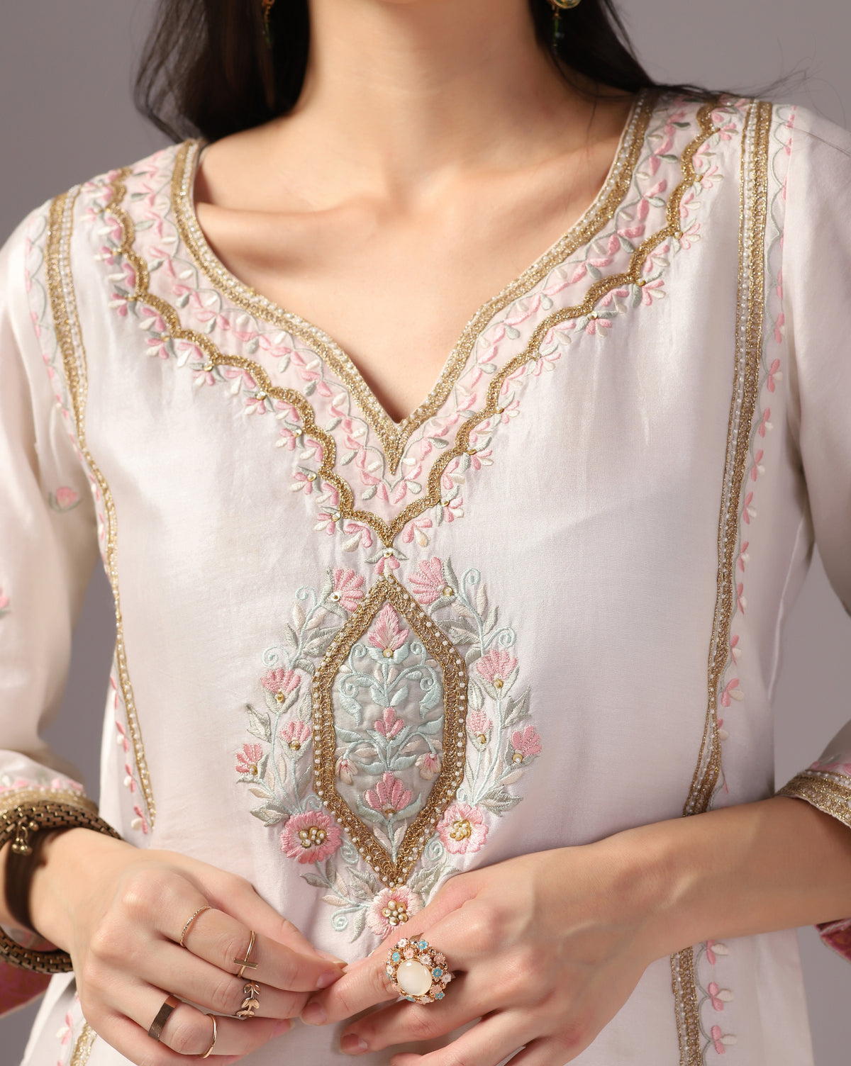 Embroidered Kurta Sharara Set