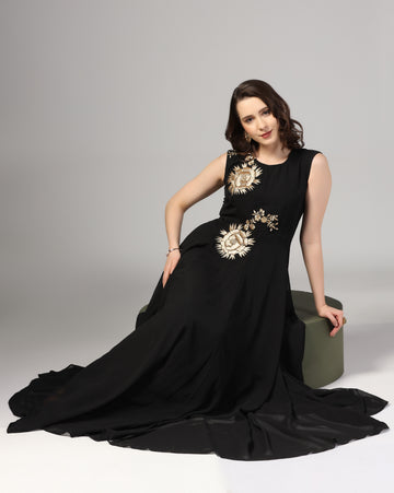 Elegant Black Party Wear