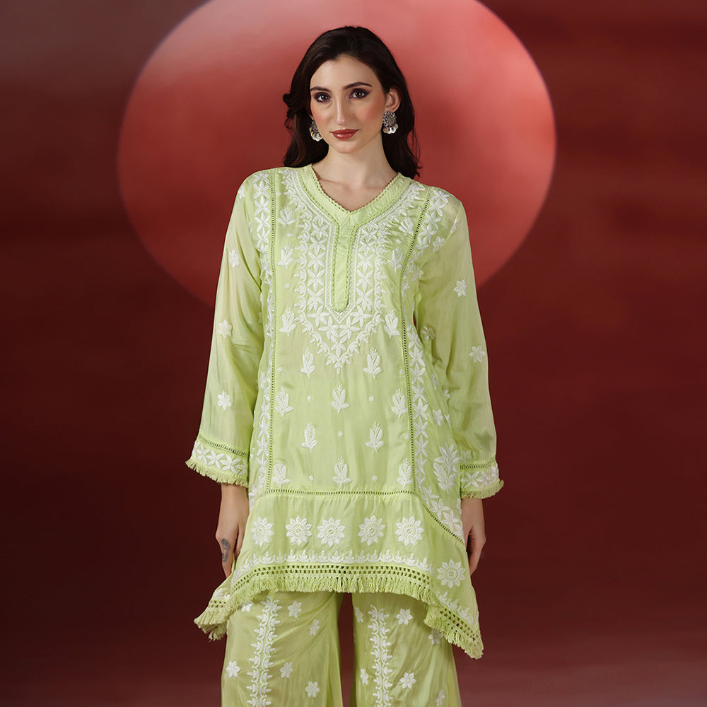 Pastel Green Embroidered Co-ord Set