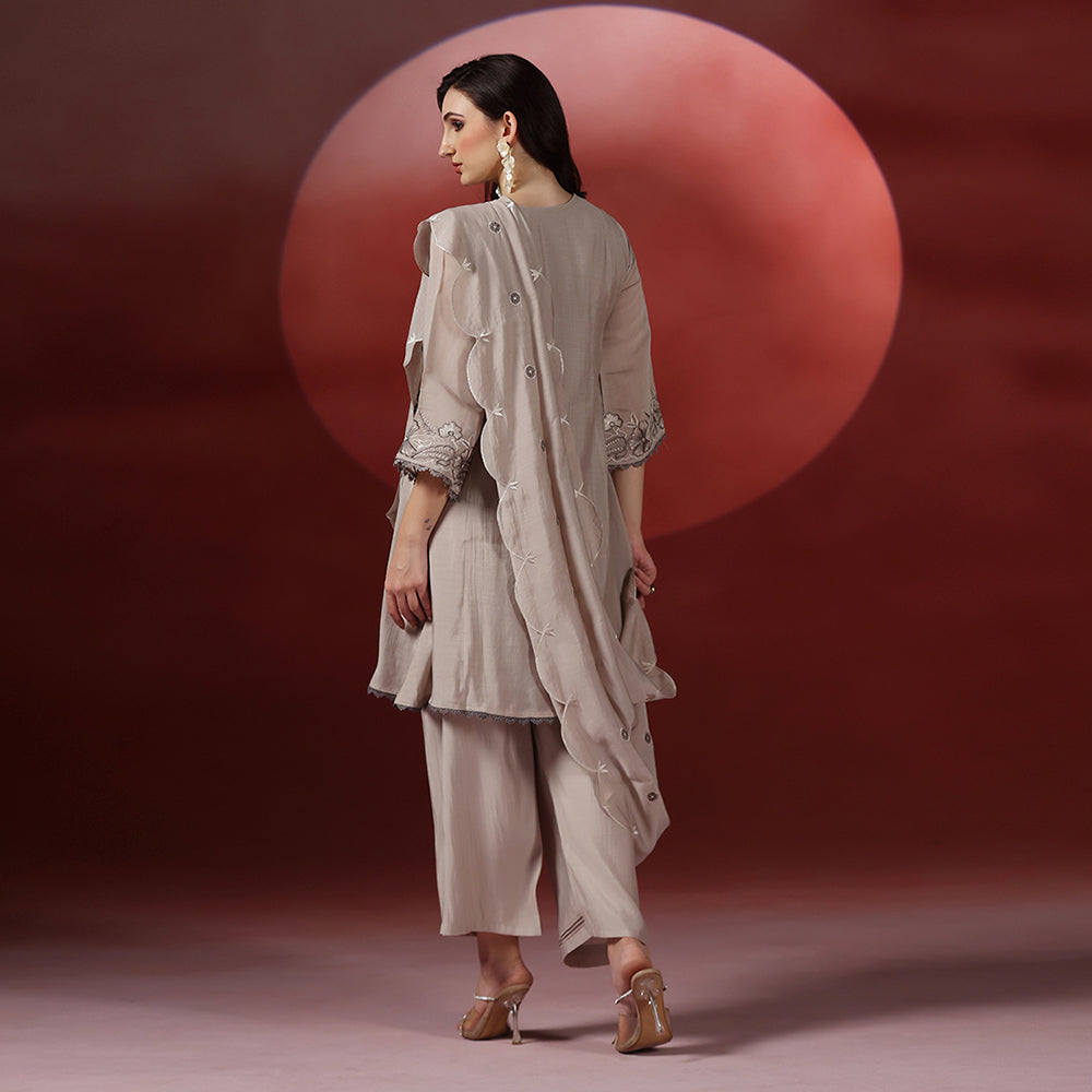 Embroidered Kurta Set With Dupatta