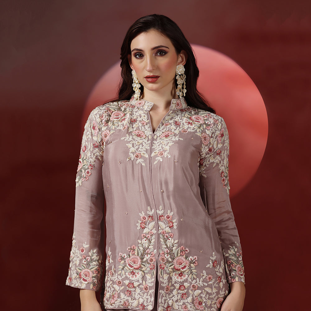 Crepe Embroidered Co-ord Set