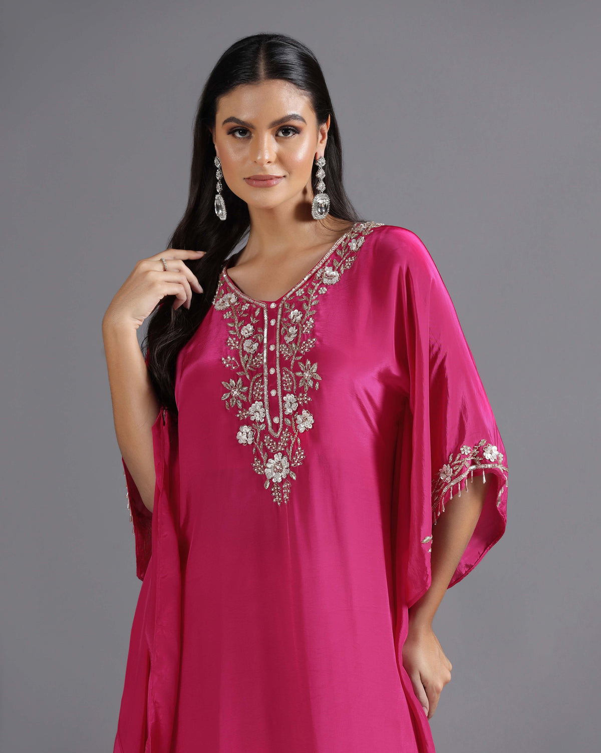 Fuchsia Crepe Kurti