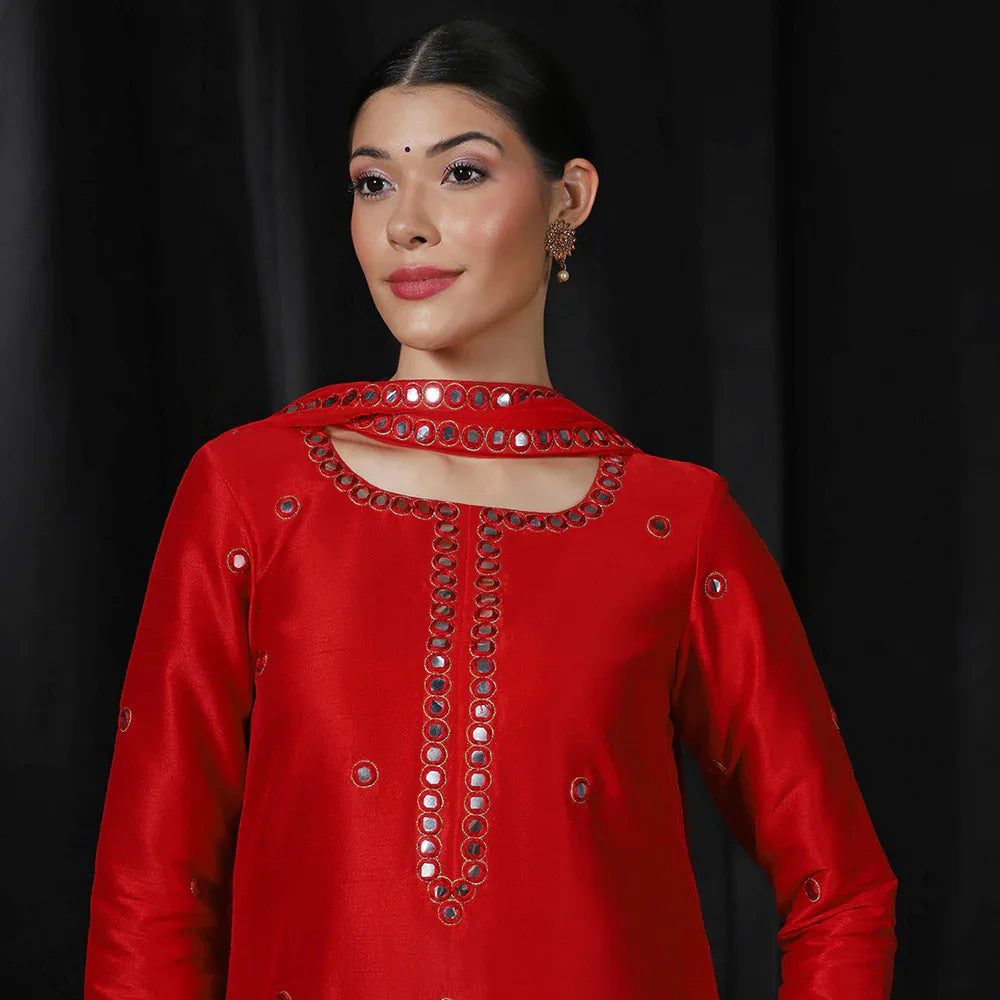 Red Farsi Salwar Kurta Set