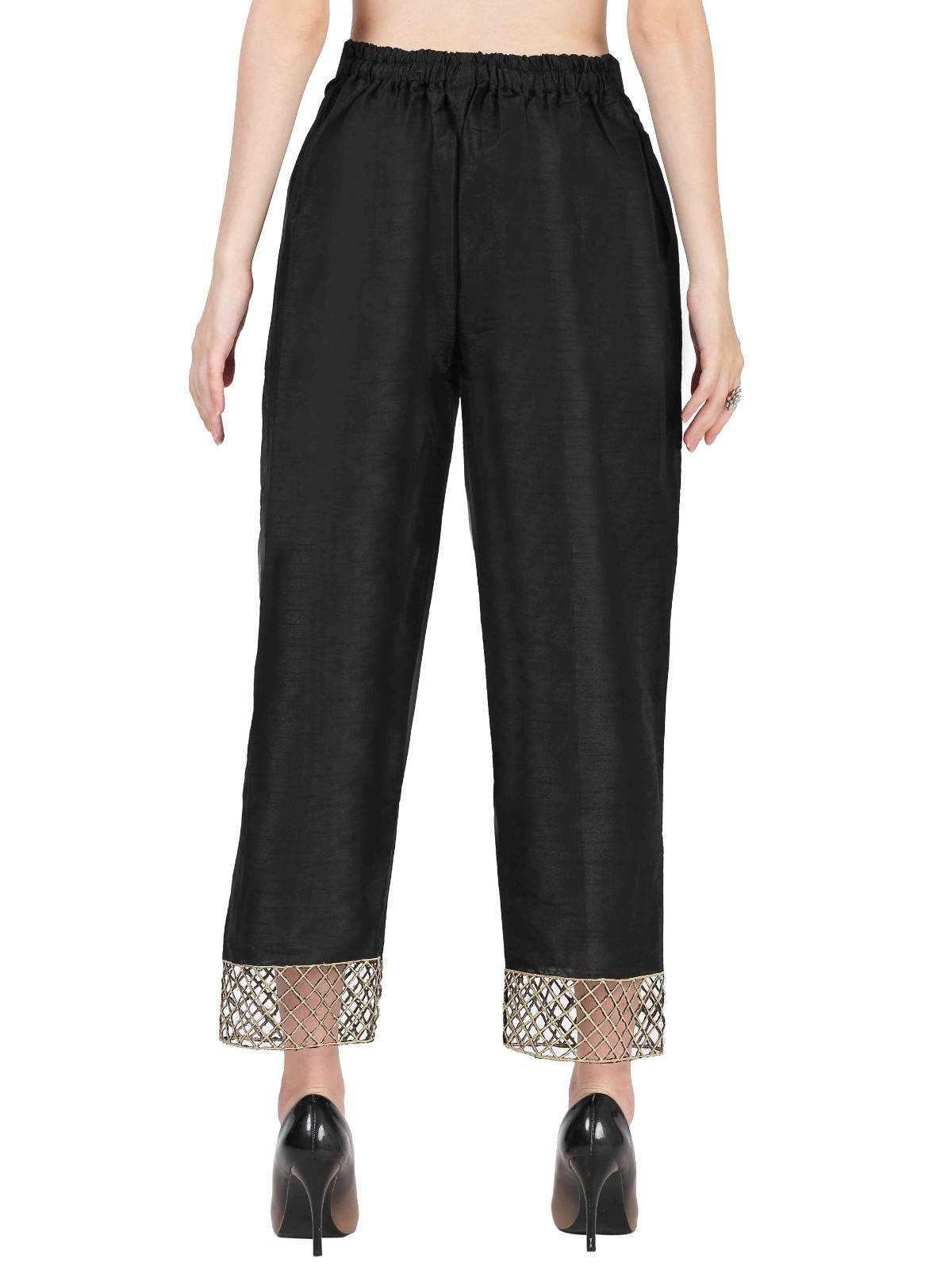Luxury Black Dupion Silk Co-ord Set With Intricate Work