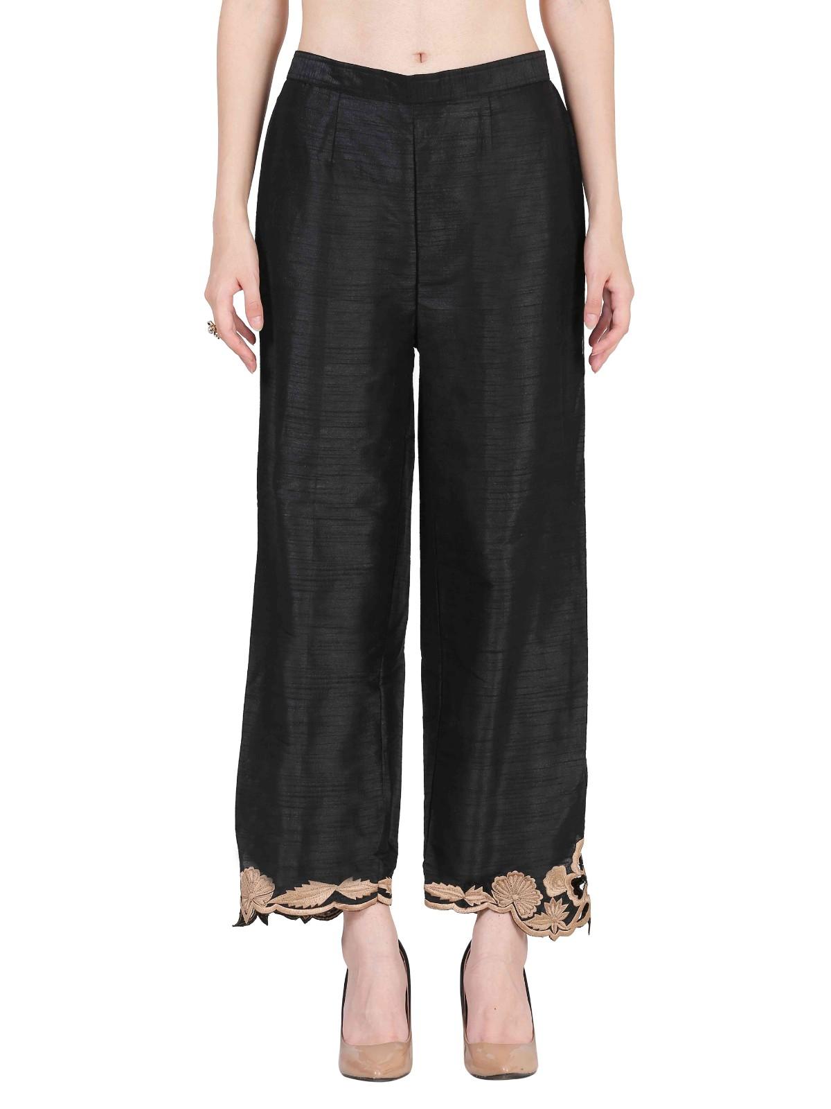 Classic Black Dupion Silk Thread Work Co-ord Set