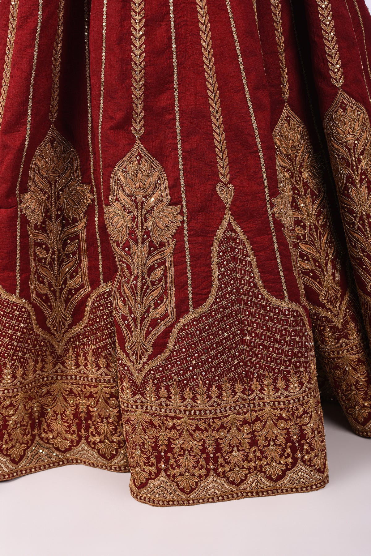 Lehenga Set Rich Maroon Velvet Embroidered Lehenga