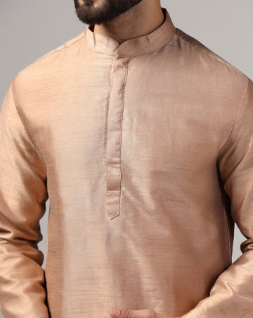 Classic Gold Dupion Silk Kurta Set
