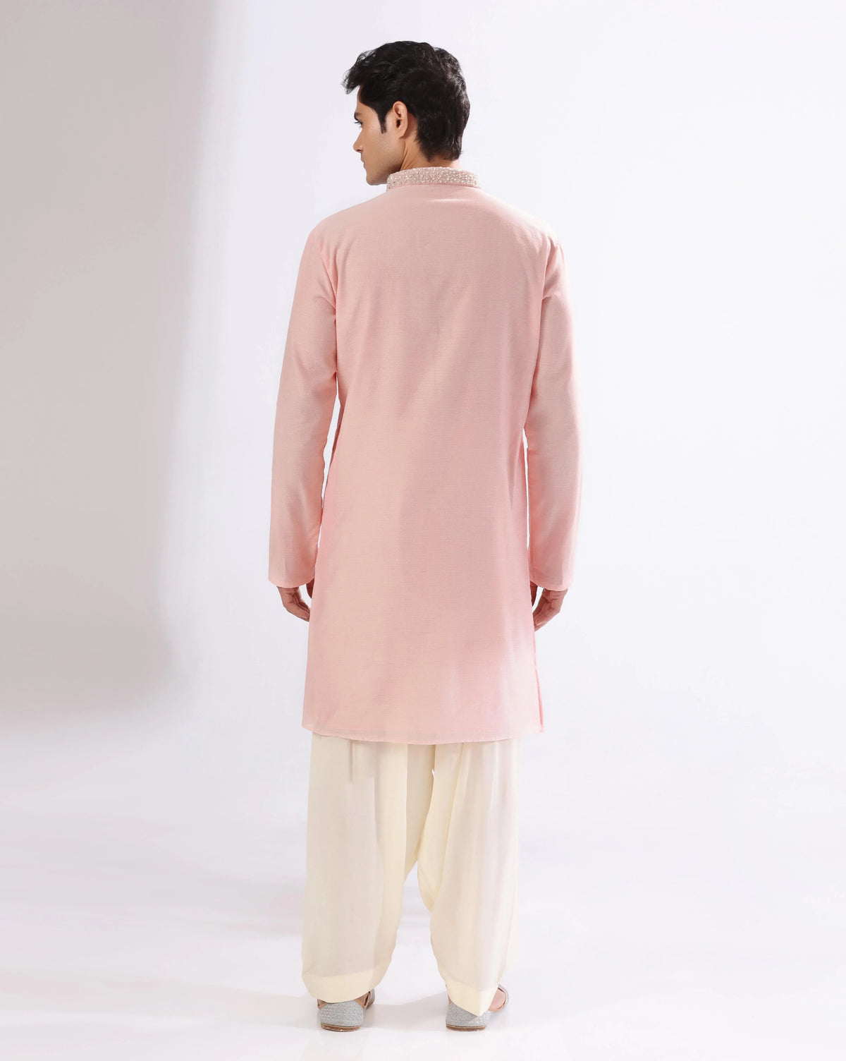 Pink Pearl Work Kurta Set For Men's