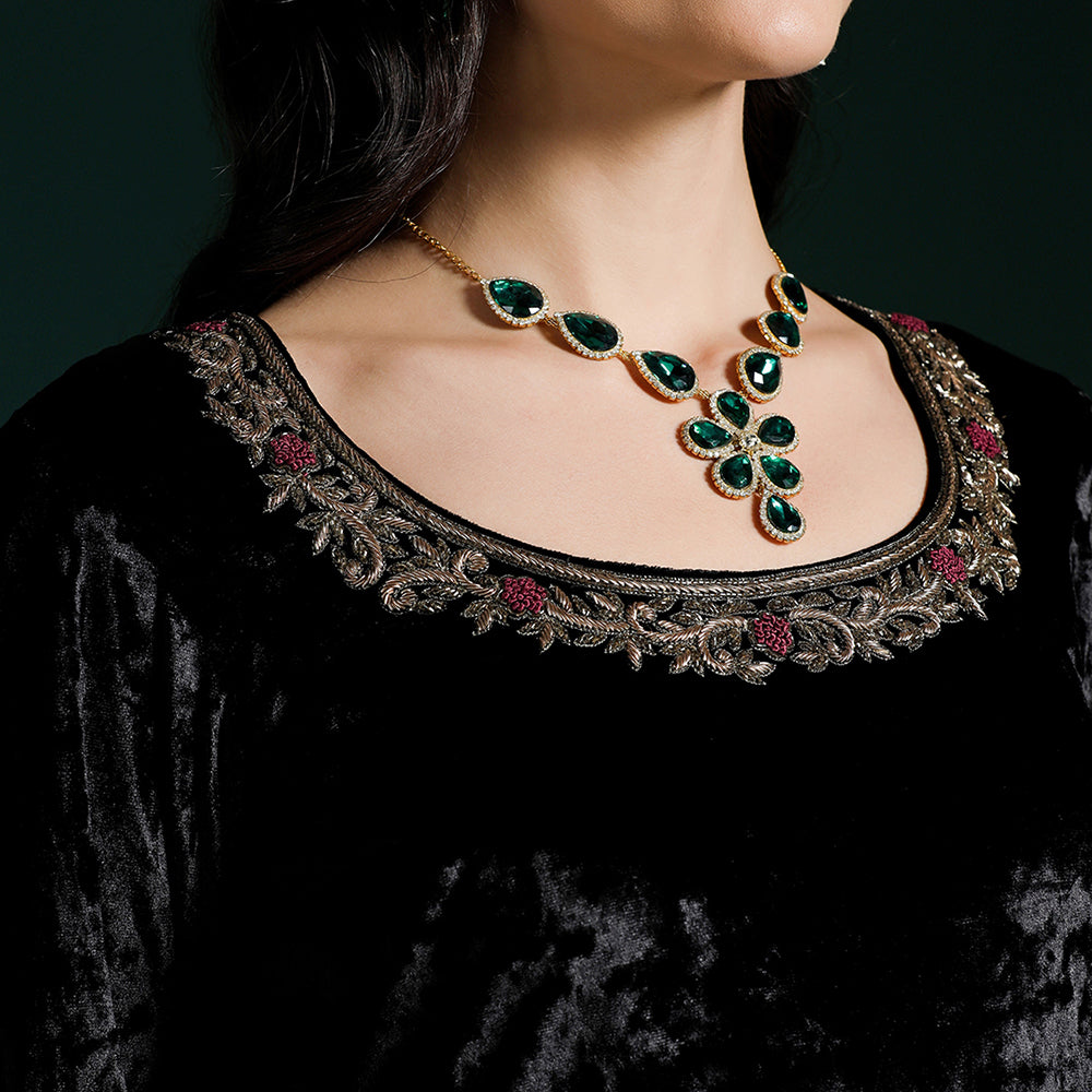 Velvet Black Maroon Kurta Sharara Set