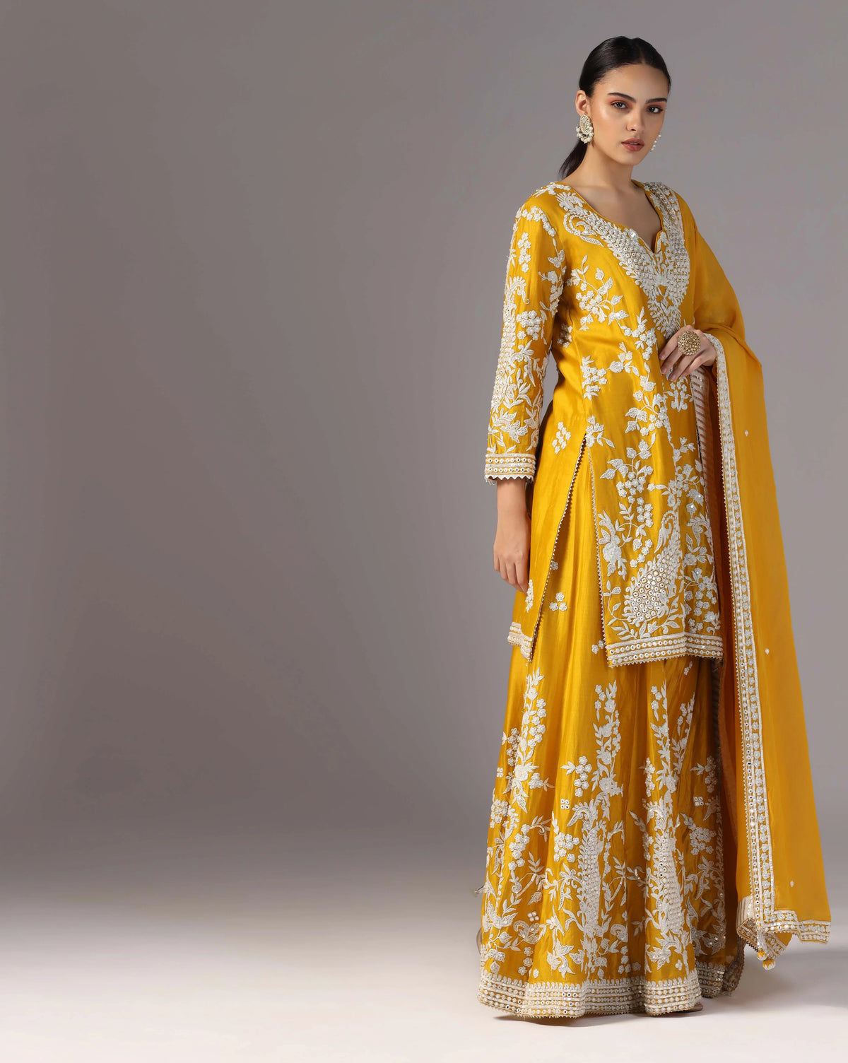 Sunlit Charm Yellow Dori Work Kurta Sharara