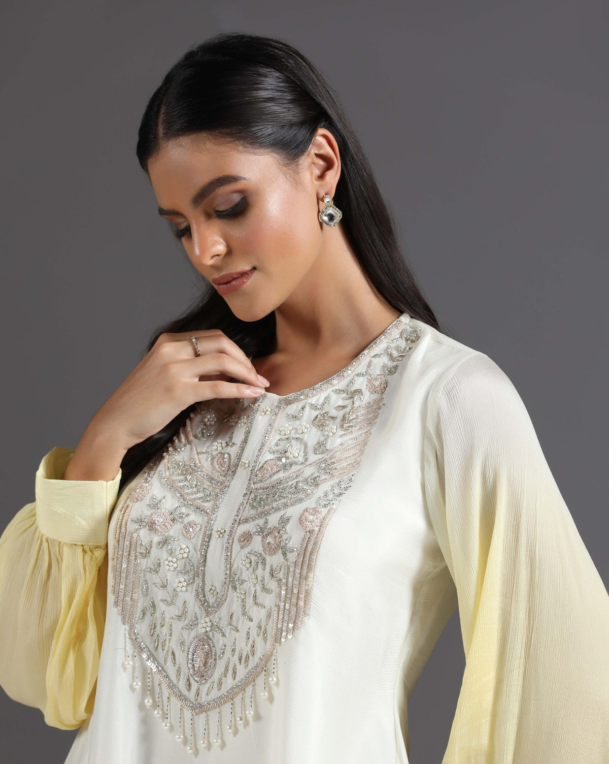 Chiffon Ombre Kurti Set