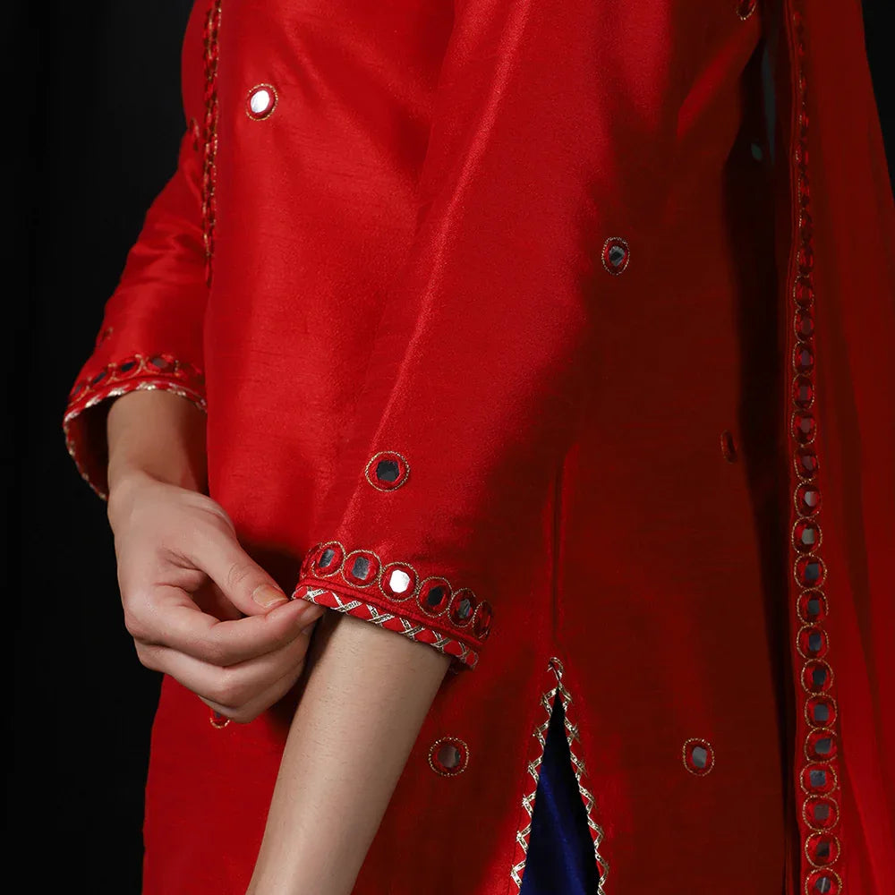 Red Farsi Salwar Kurta Set