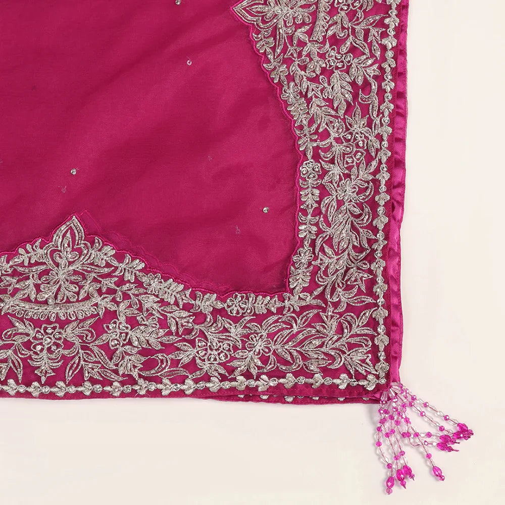 Fuchsia Organza Lehenga