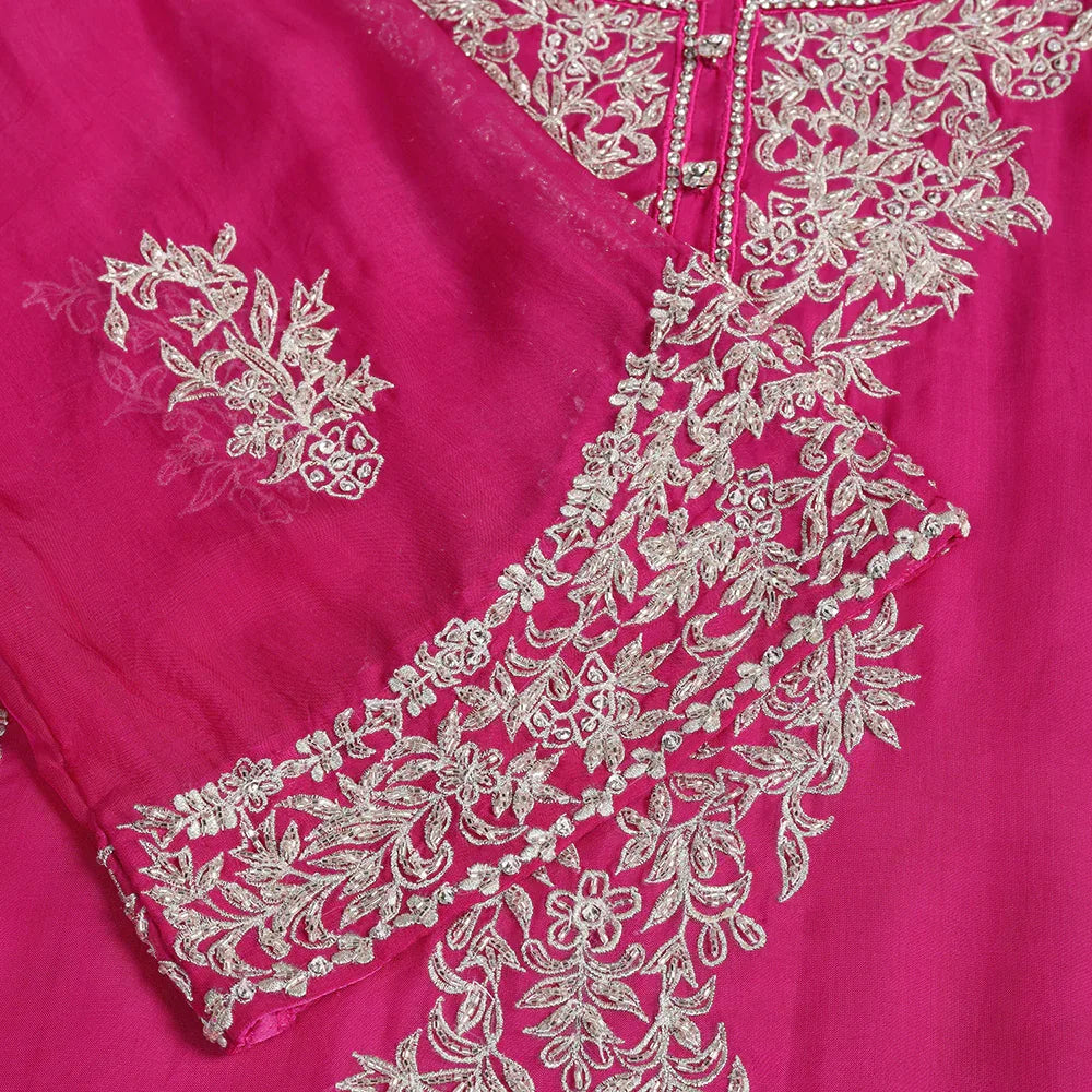 Fuchsia Organza Suit