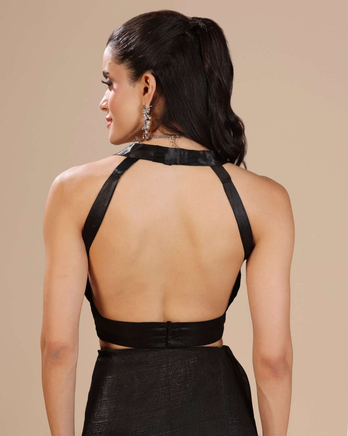 Black Chiffon Lurex Embroidered Saree
