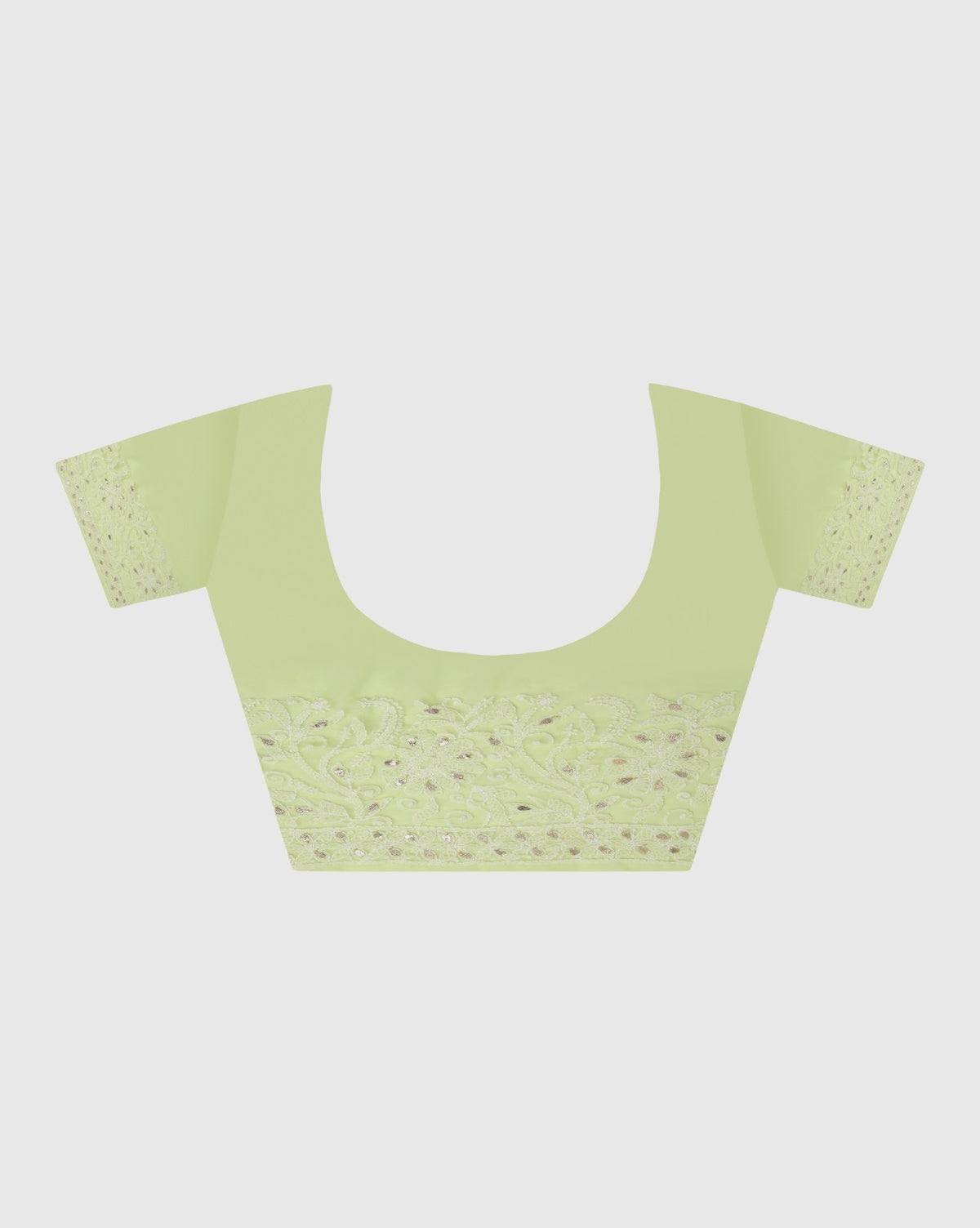 Green Georgette Chikankari Saree