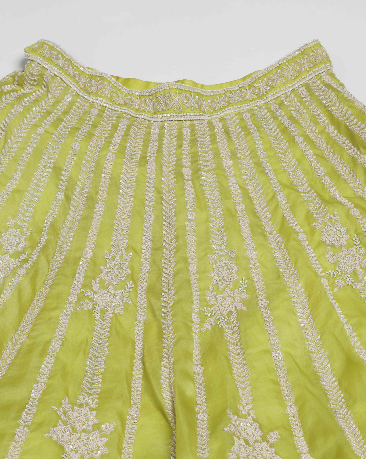 Green Lehenga With Pearl Detailing