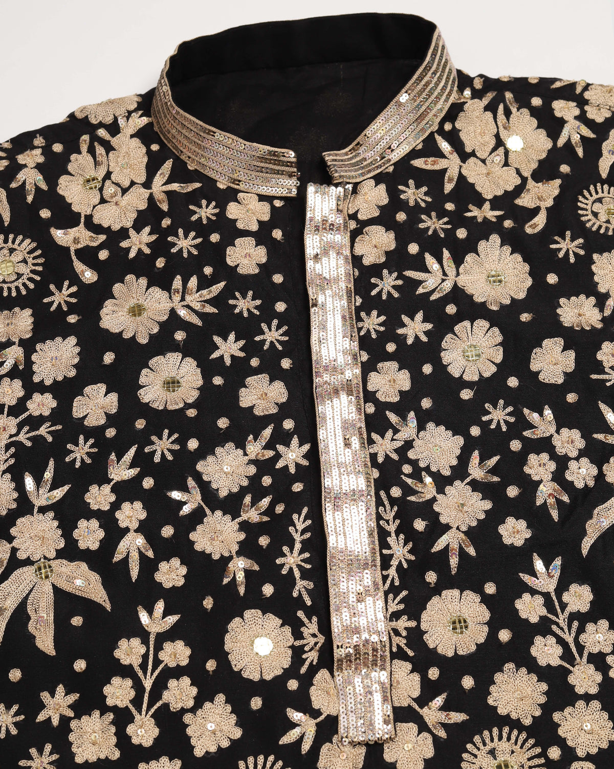 Classic Black Kurta Set Elevated With Hand Aari Work