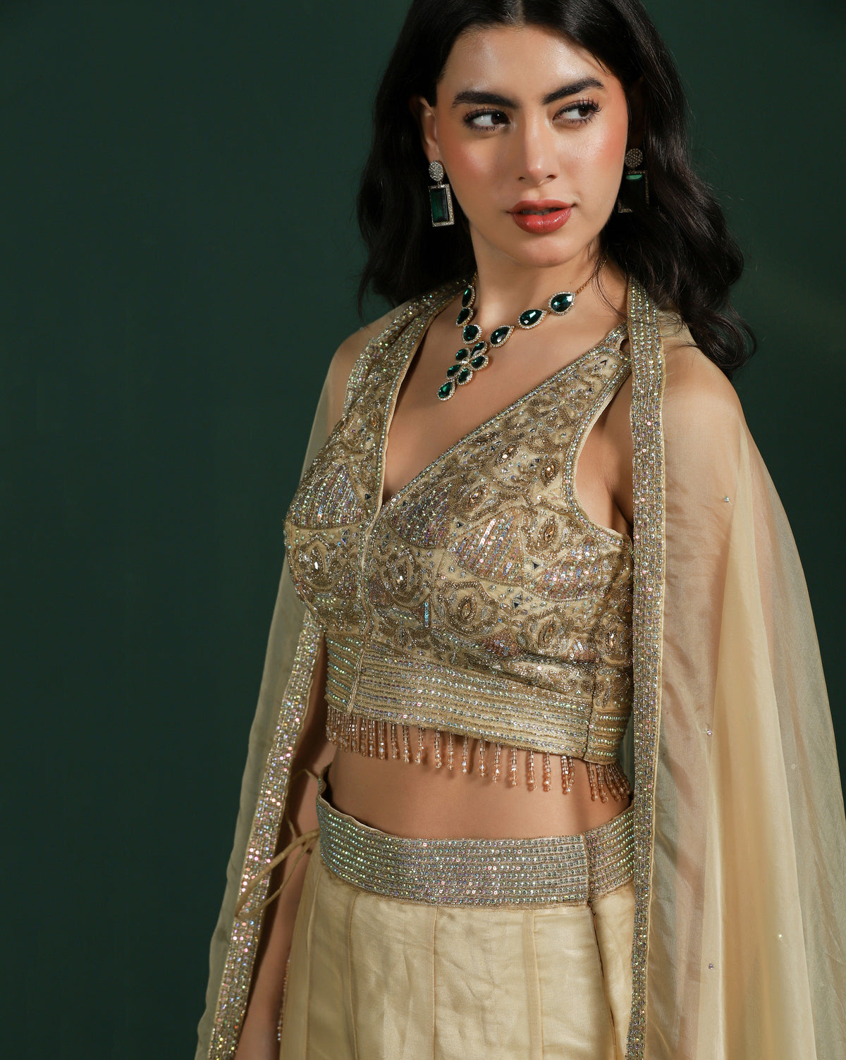 Classic Gold Silk Lehenga With Intricate Hand Embroidery