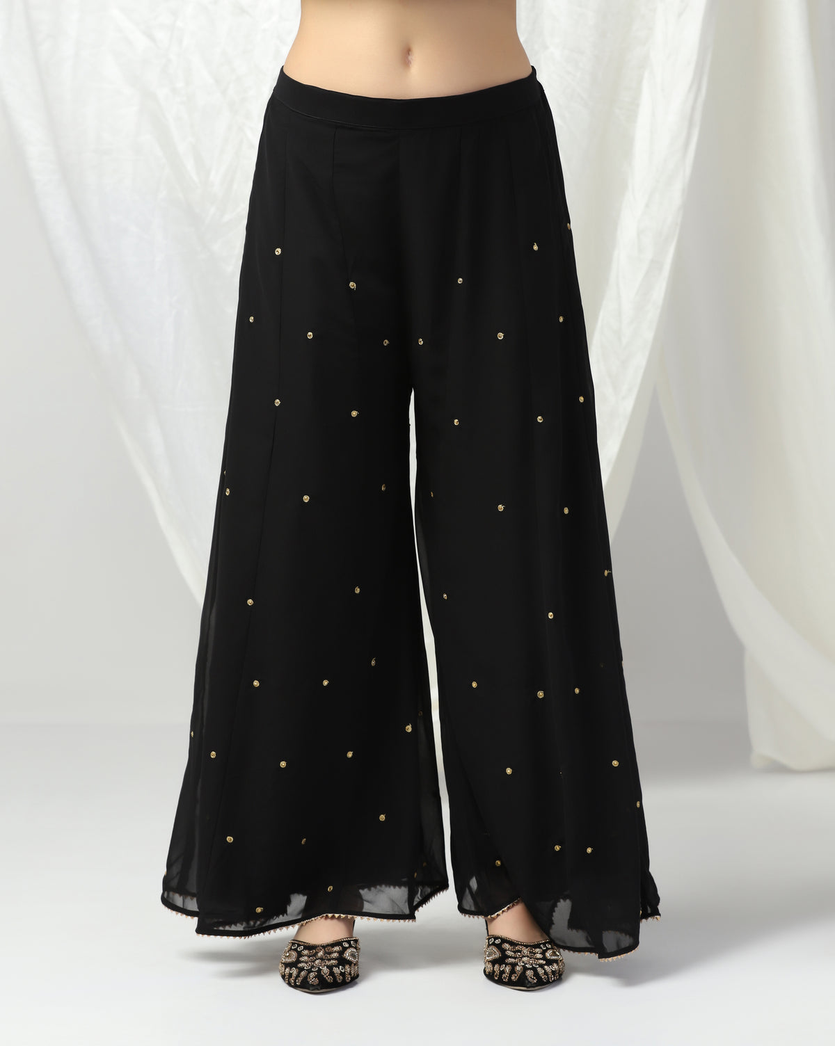 Multi Color Embroidered Kurta With Sharara & Dupatta