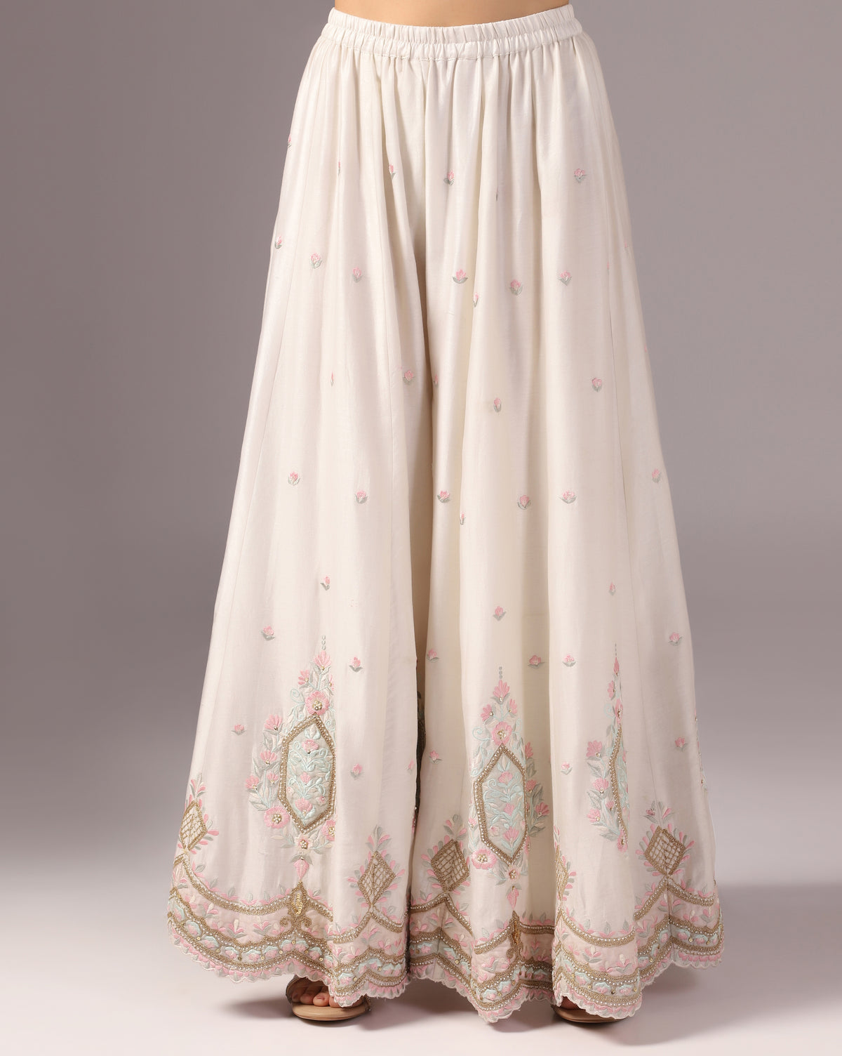 Embroidered Kurta Sharara Set