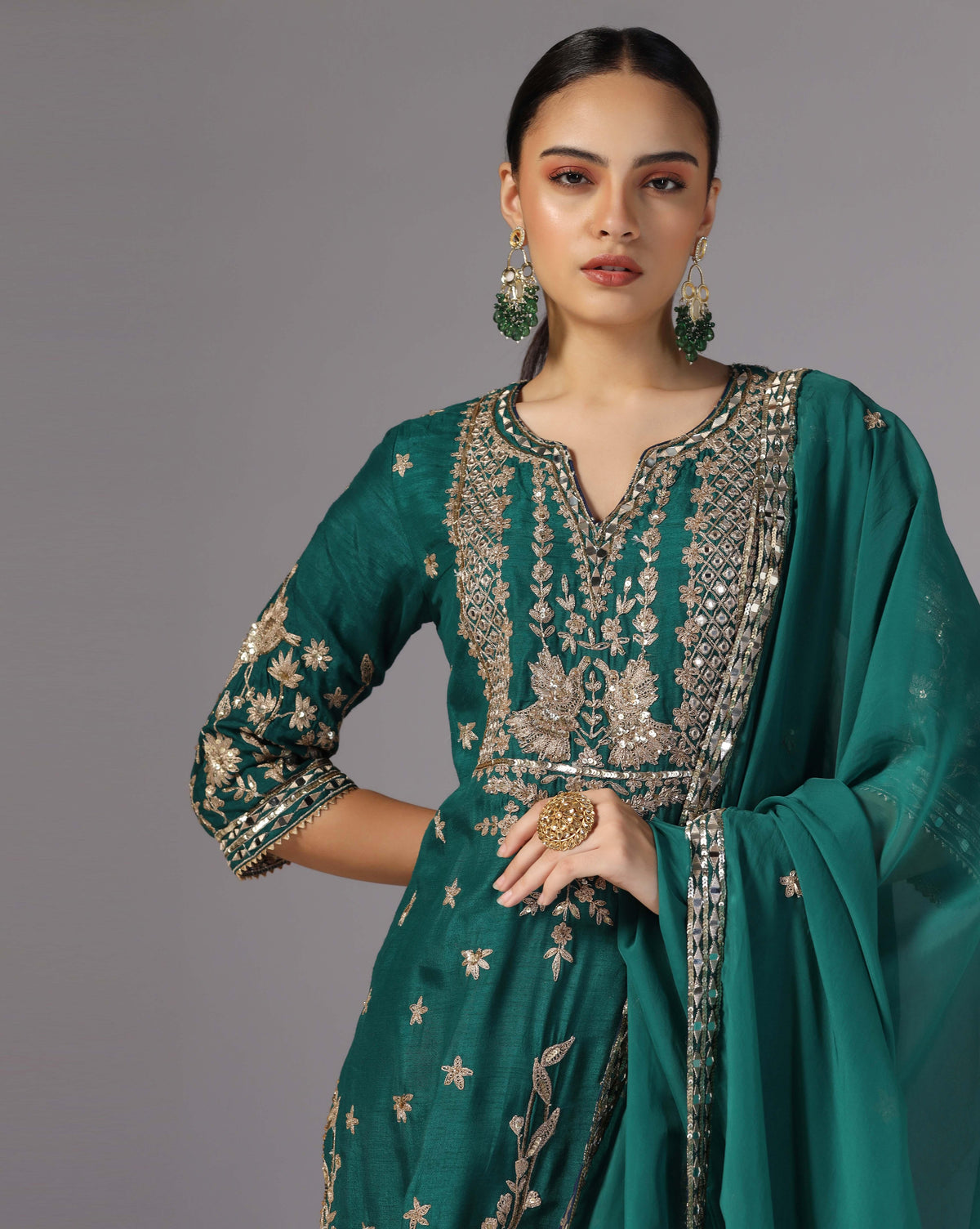 Green Silk Radiance Suit Set