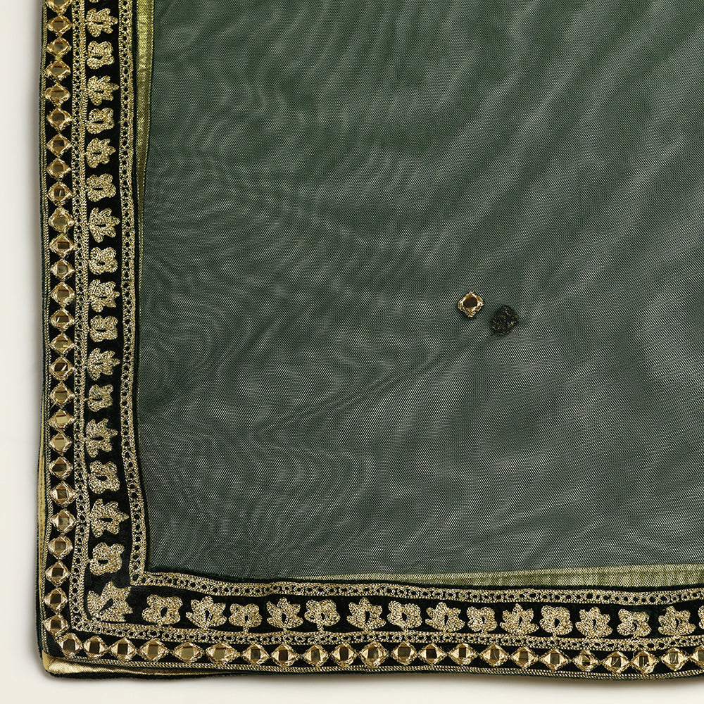 Velvet Deep Green Kurta Set
