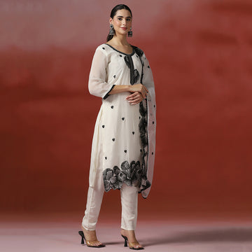 Embroidered Black Thread Work Kurta Set