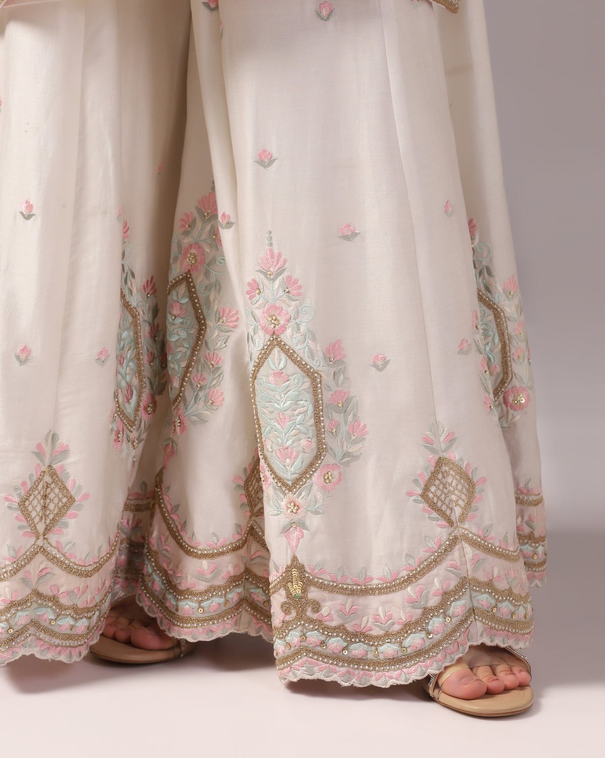 Embroidered Kurta Sharara Set