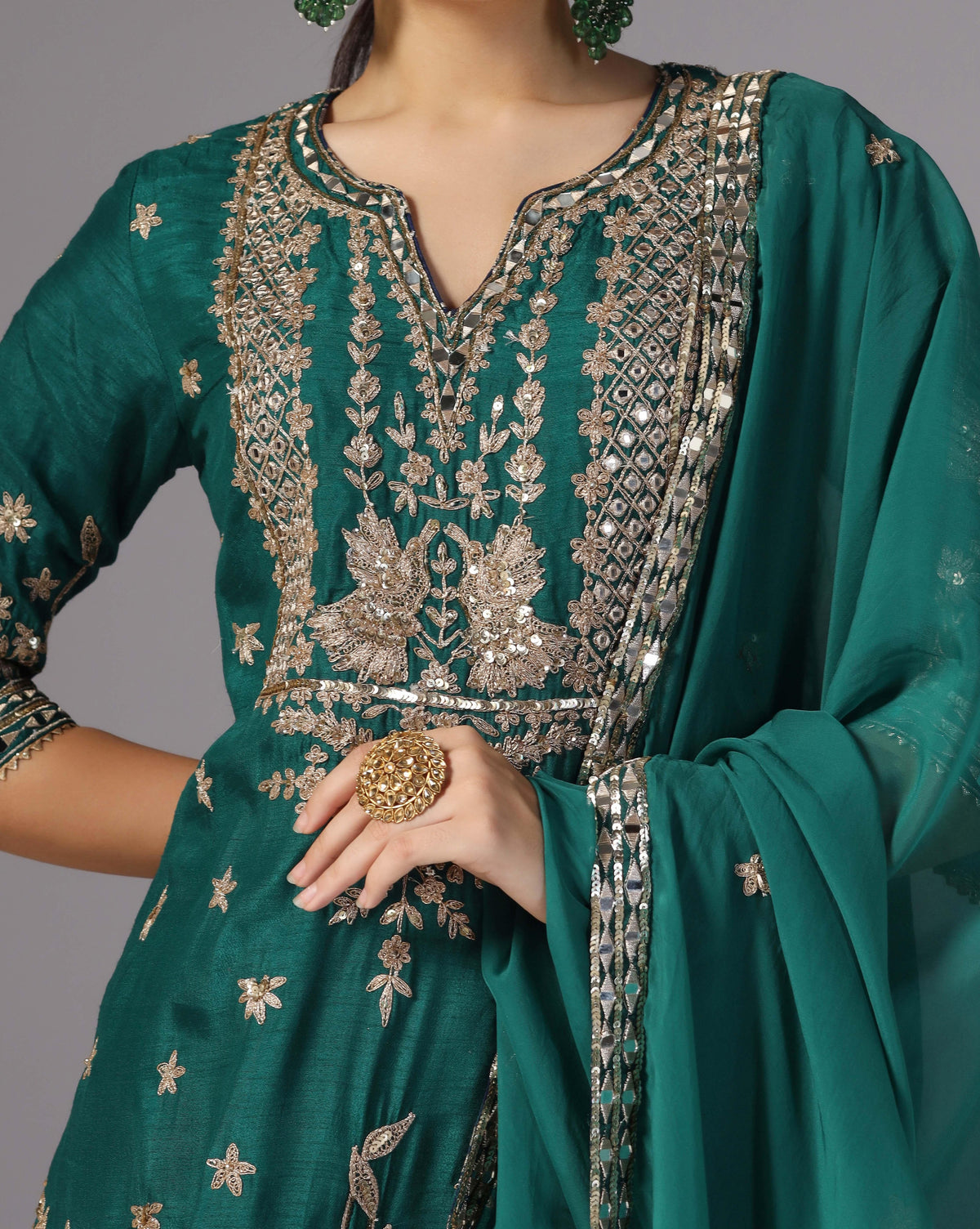 Green Silk Radiance Suit Set