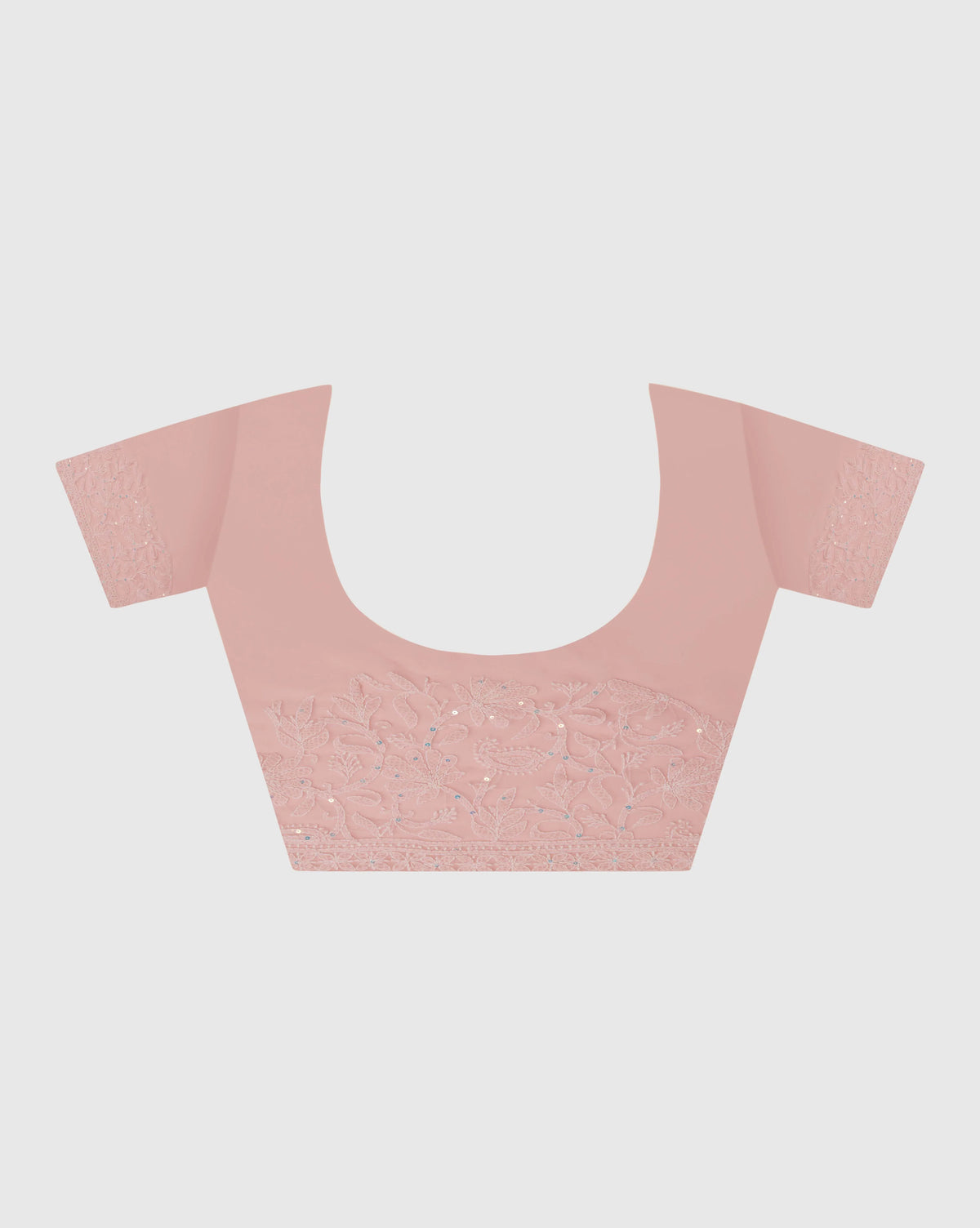 Peach Chikankari Saree