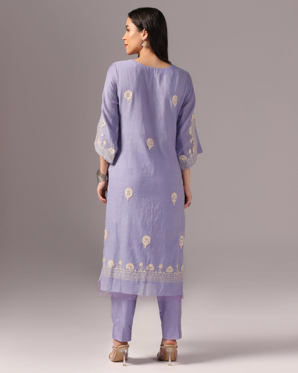 Embroidered Chanderi Kurta Pant Set