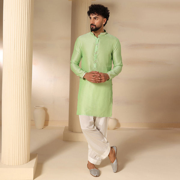 Classic Green Mens Gotta Kurta