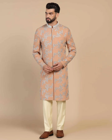 Classic men bandgala long jacket with pants