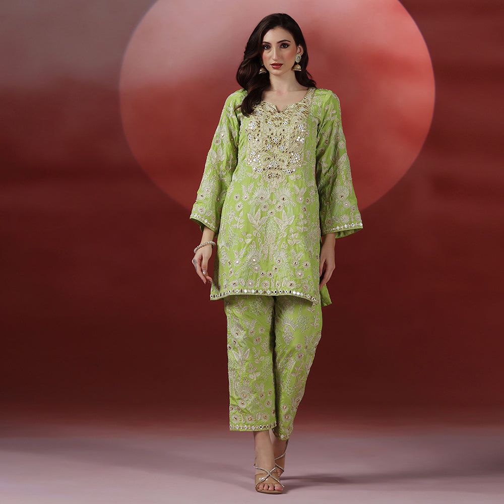 Classic Green Embroidered CO-ORD Set