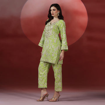 Classic Green Embroidered CO-ORD Set