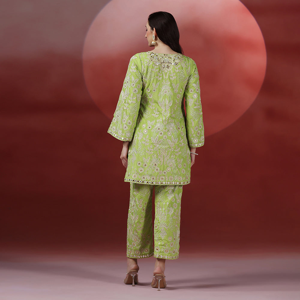 Classic Green Embroidered CO-ORD Set