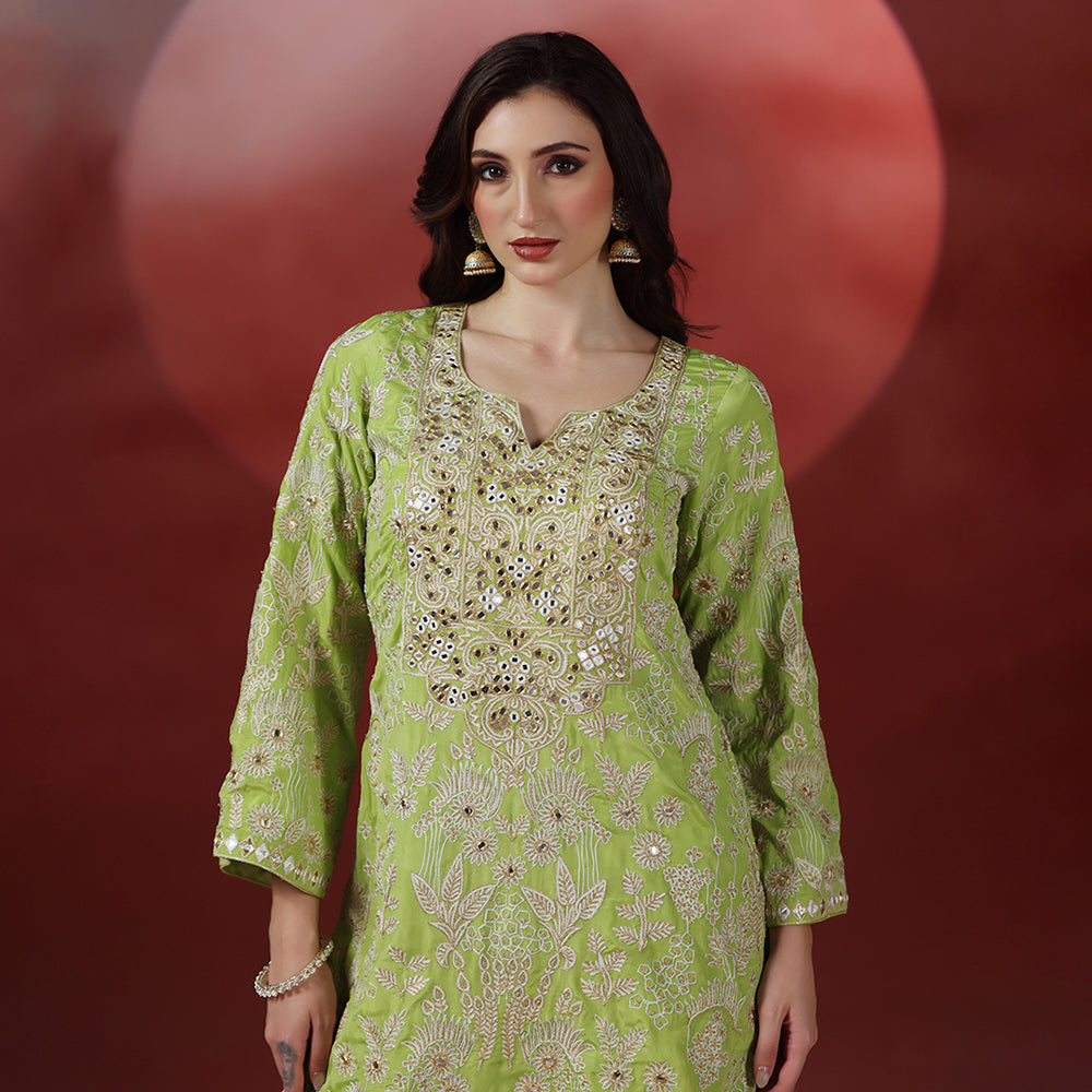 Classic Green Embroidered CO-ORD Set