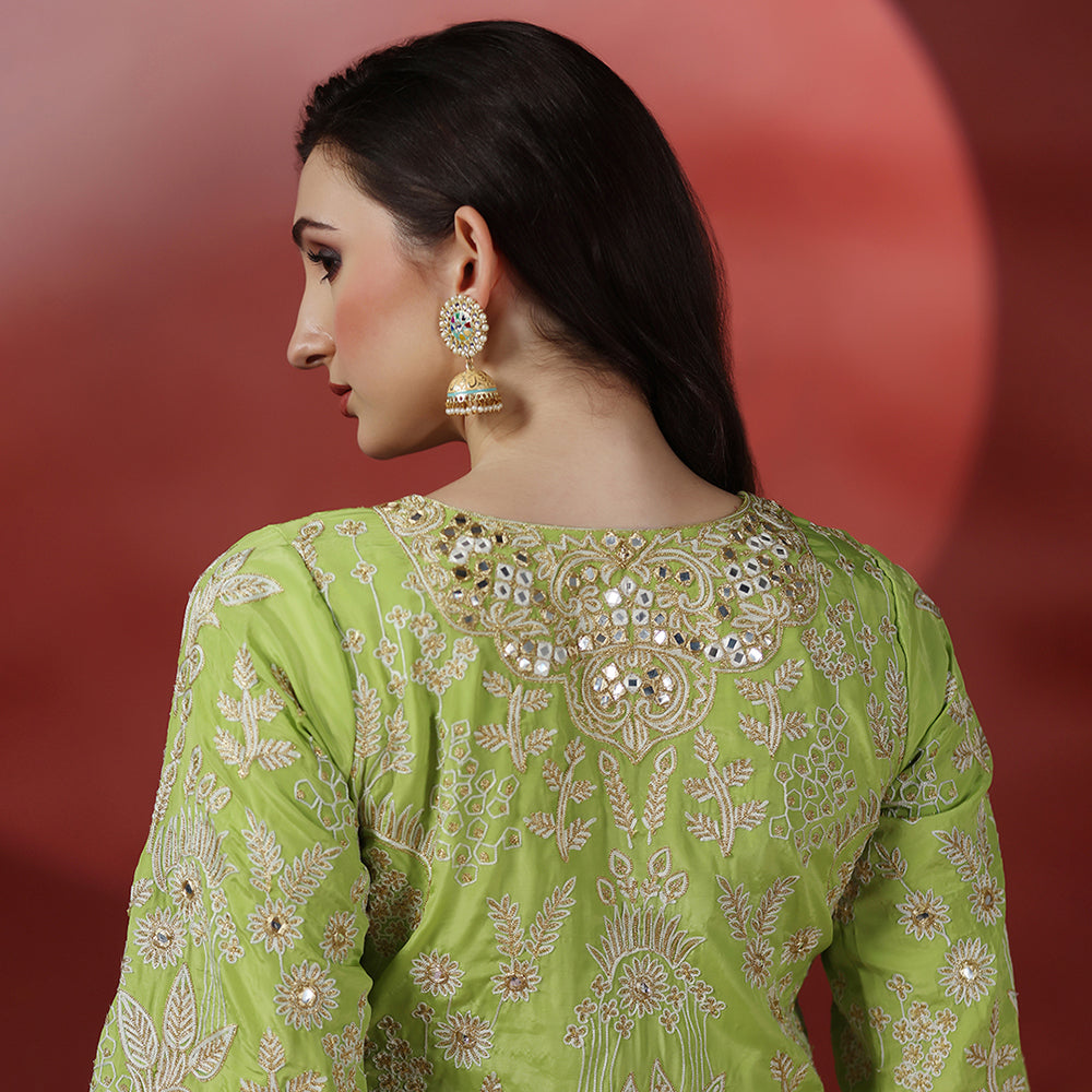 Classic Green Embroidered CO-ORD Set