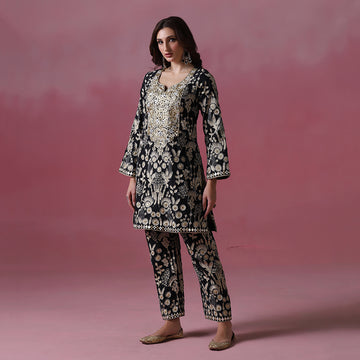 Classic Black Embroidered CO-ORD Set