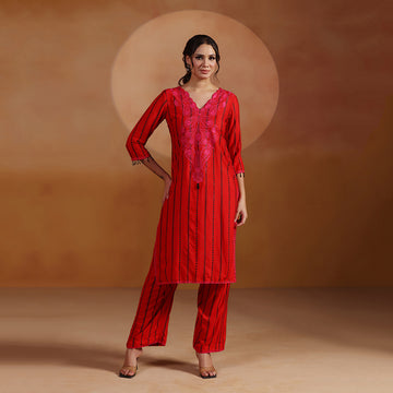 Embroidered Printed Kurta Set